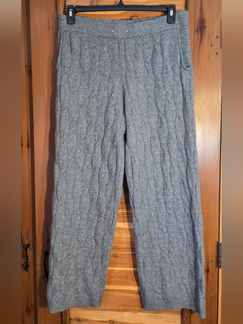 Universal Thread Gray Cable-Knit Wide-Leg Pants